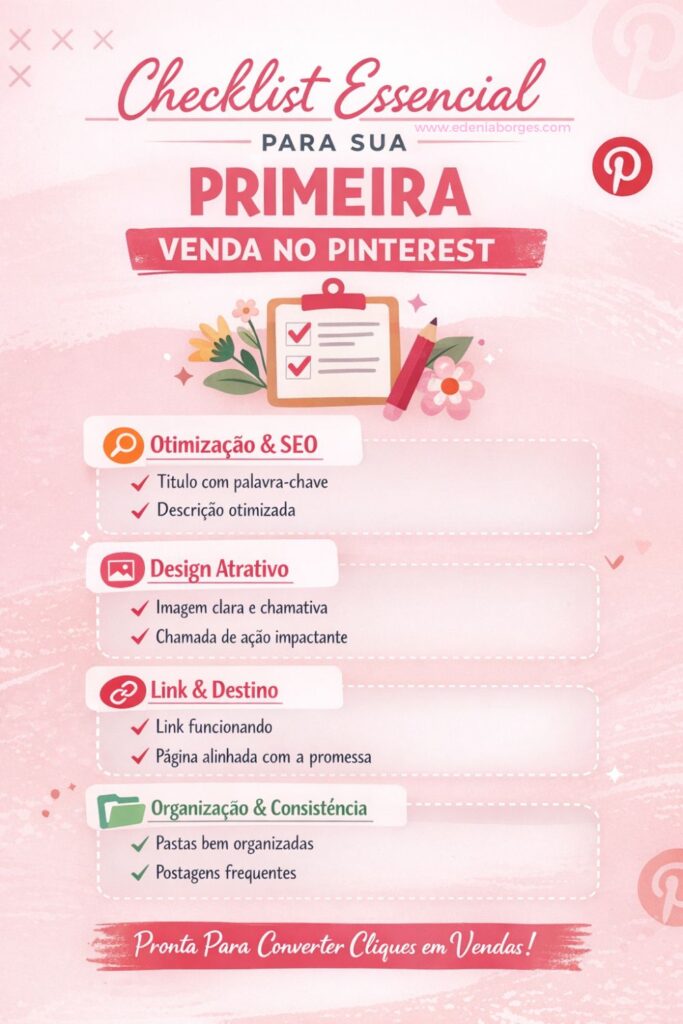 Checklist essencial para sua primeira venda no Pinterest